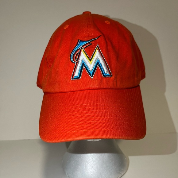 Miami Marlins 47 Brand XL Fitted Cap Hat Dad Men MLB Baseball Orange - Picture 1 of 9